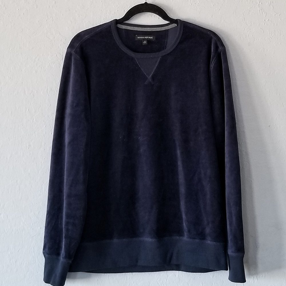 Banana Republic Navy Velour Sweatshirt Medium
